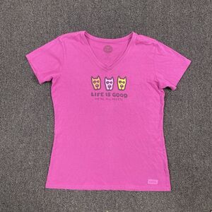 Life Is Good Crusher Tee Women’s  “We’re All Mutts”Short Sleeve Size Medium